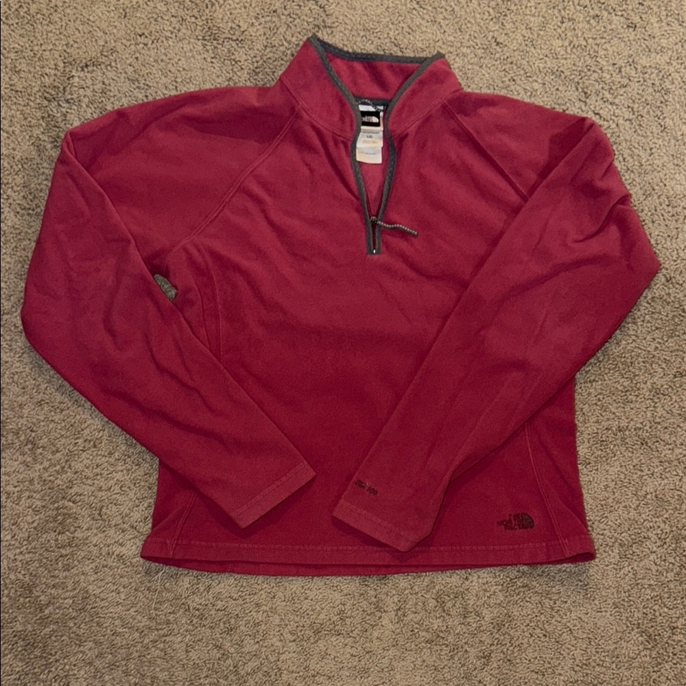 The North Face Pink Quarter-Zip Pullover Size L